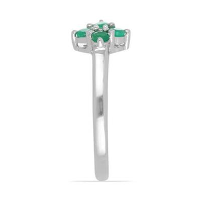 BUY STERLING SILVER NATURAL EMERALD MULTI GEMSTONE RING